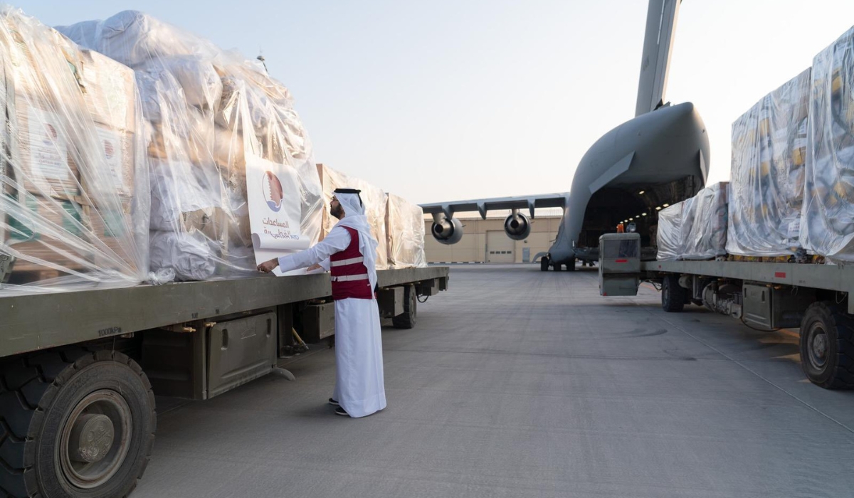 Two Qatari Planes Carry 93 Tons Of Aid To Support Gaza Relief In Egypt